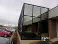 mirror glass on building